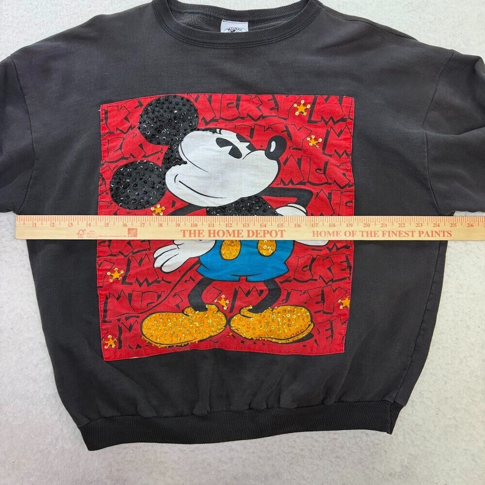 Vtg Mickey Mouse Walt Disney JG Hook Sequins Crewneck Sweatshirt Size M USA Made - Picture 7 of 7
